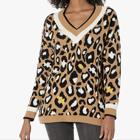 cable stitch Sweaters - Oversized leopard print sweater